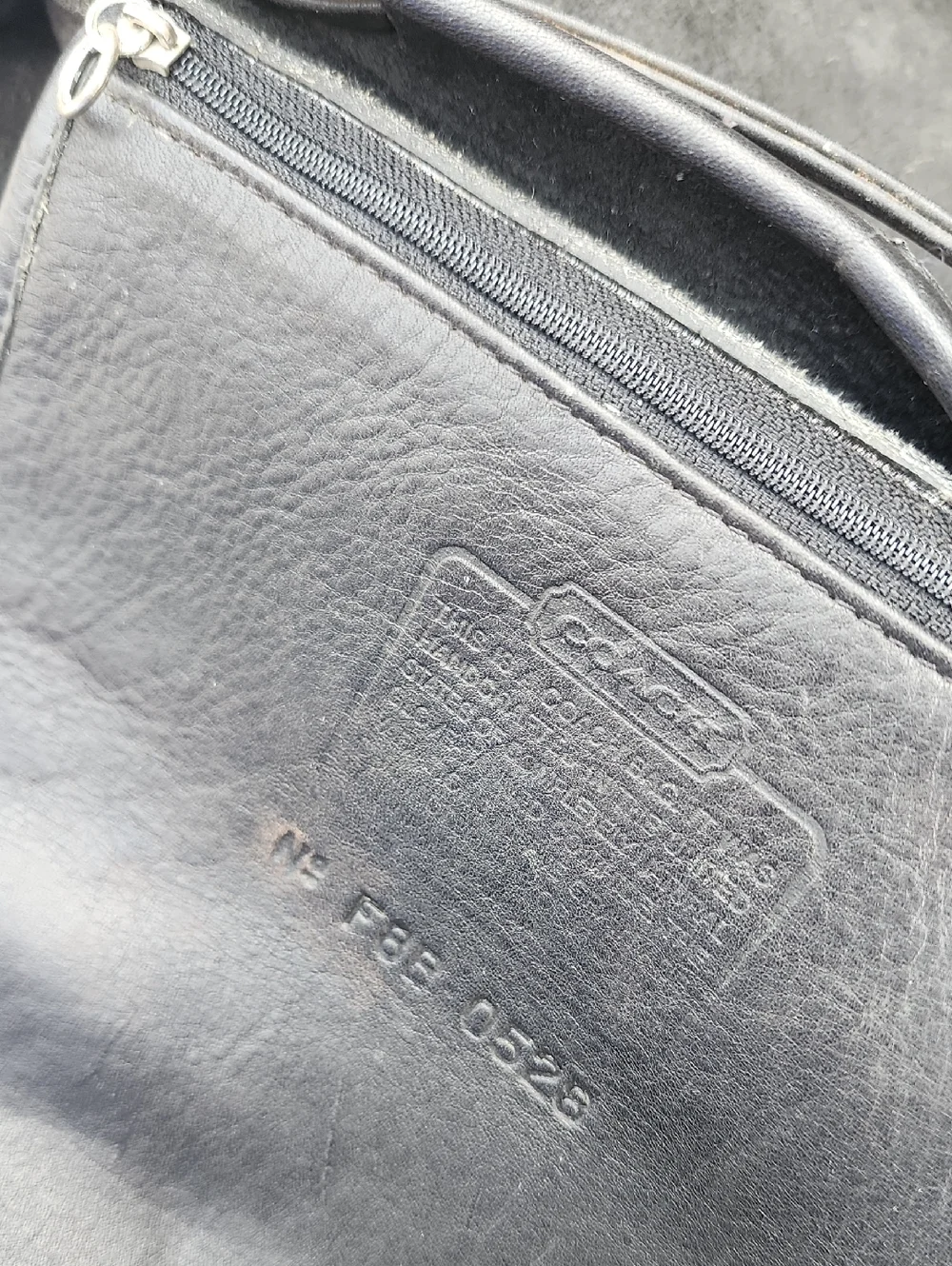 COACH Men's Vintage Black Leather Backpack with Double Front Pockets